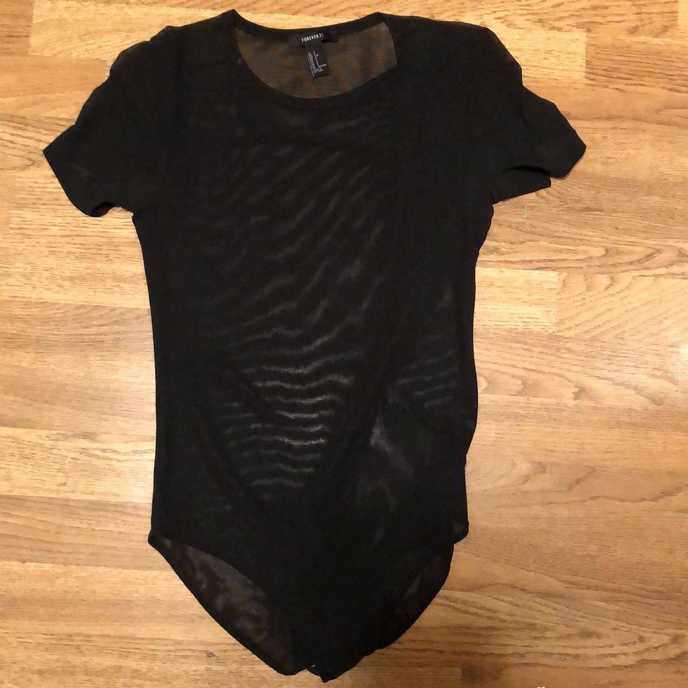 Short sleeve mesh bodysuit